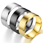 Мужское обручальное кольцо из нержавеющей стали, отполированное внутри, в классическом стиле