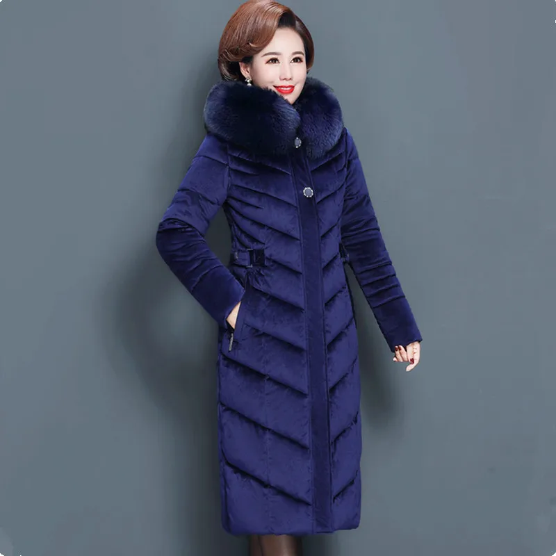 Женское зимнее пальто золотистого цвета вельветовые пуховые хлопковые парки