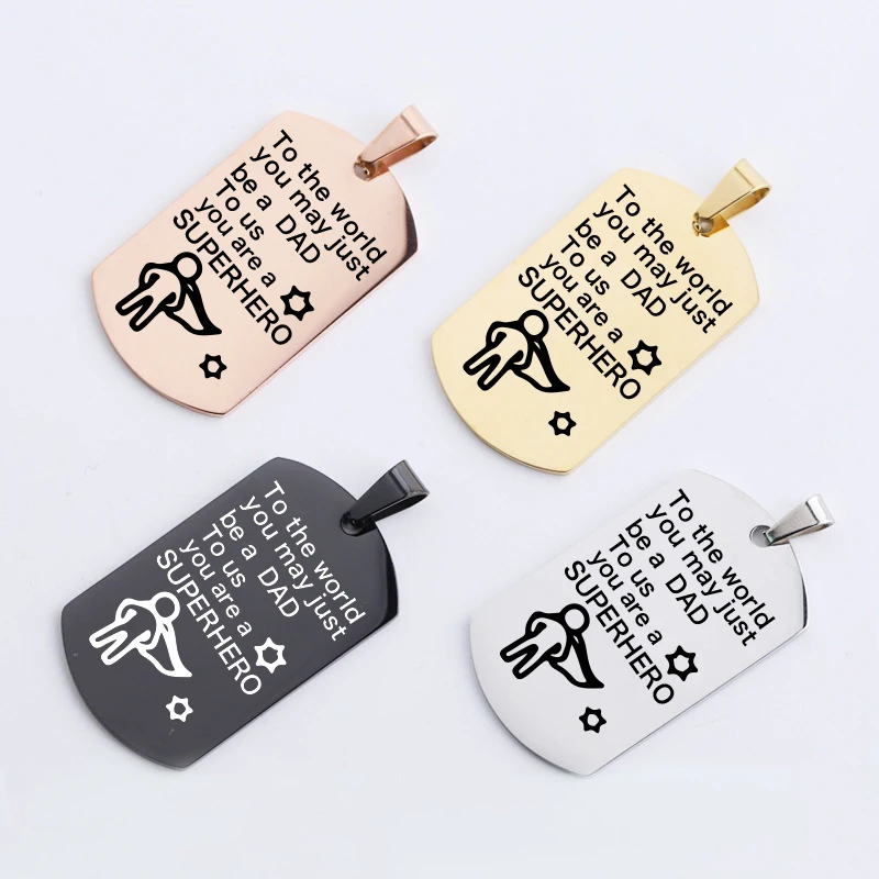 

Fnixtar, 20 шт., подвески «You Are A Hero», зеркальные Полированные Подвески из нержавеющей стали для изготовления ожерелья «сделай сам», брелок, мужск...