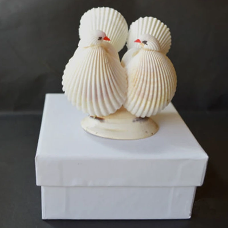 Средиземноморский стиль креативные парные птицы морские ракушки статуи