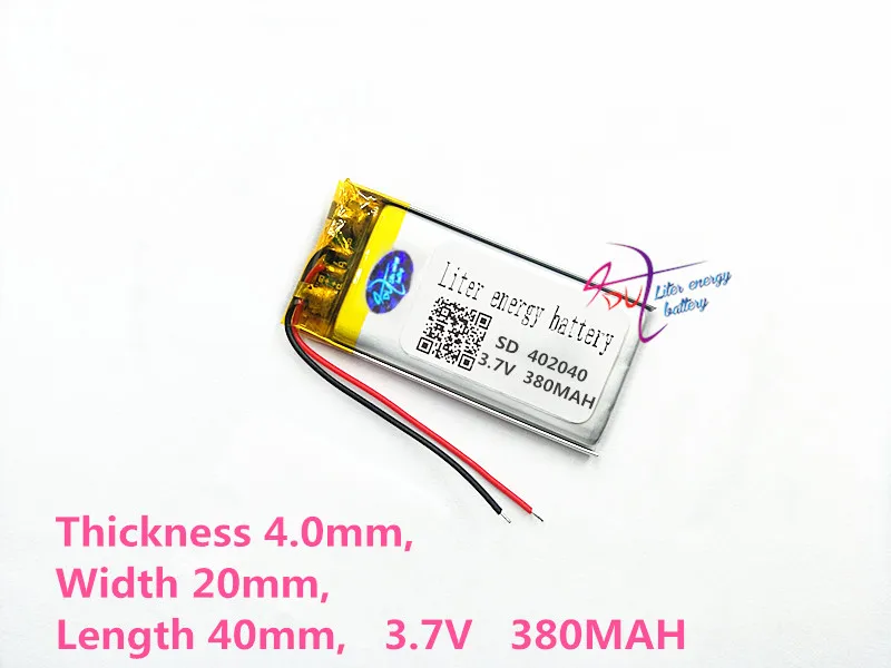 MP3 MP4 MP5 gps 3,7 V литий-полимерная батарея литиевые батареи панели 042040 402040 380 mAh
