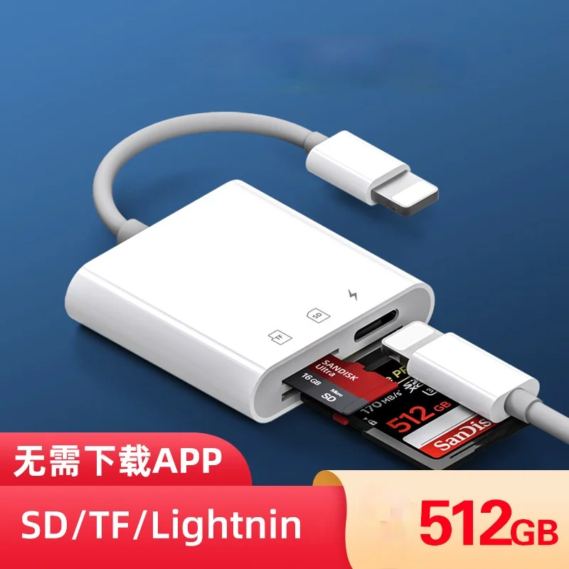 

Lightning Card Reader SD TF USB C To MicroUSB Multi Card Readers 4in1 Type-C Flash Drive for Iphone 7 8 11 X XR MAX