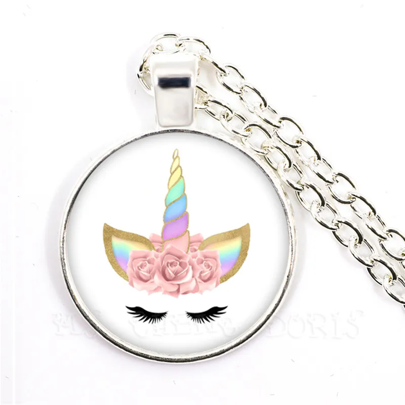 Лошадь Единорог 25 мм стеклянные браслеты с кабошонами цветок и единорог Подвески