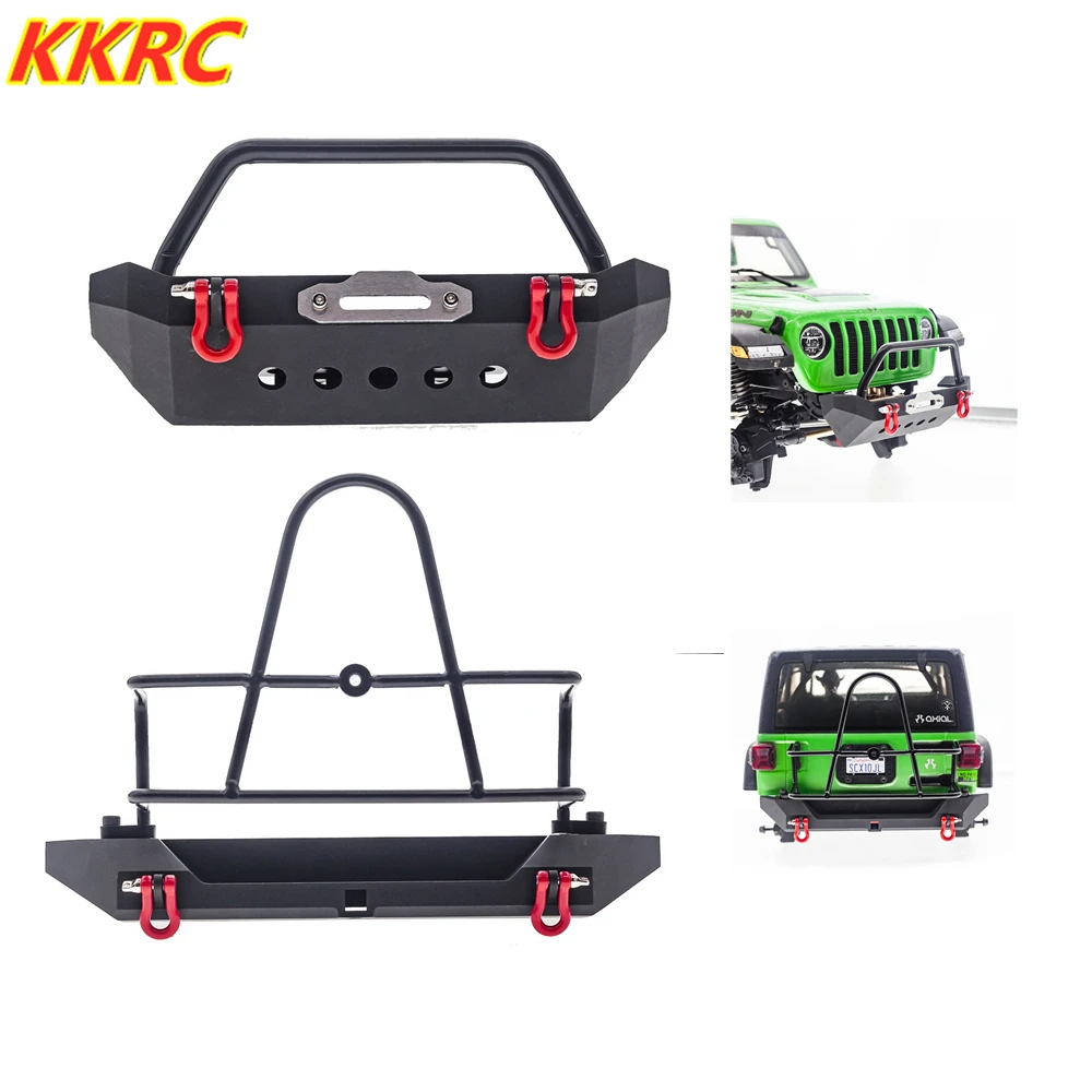 

Metal Front & Rear Bumper for 1/10 RC Crawler TRX4 Traxxas Defender Bronco Axial SCX10 SCX10 II 90046 90047