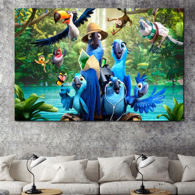 RELIABLI художественные картины на холсте Мультяшные животные плакаты Попугаи стену