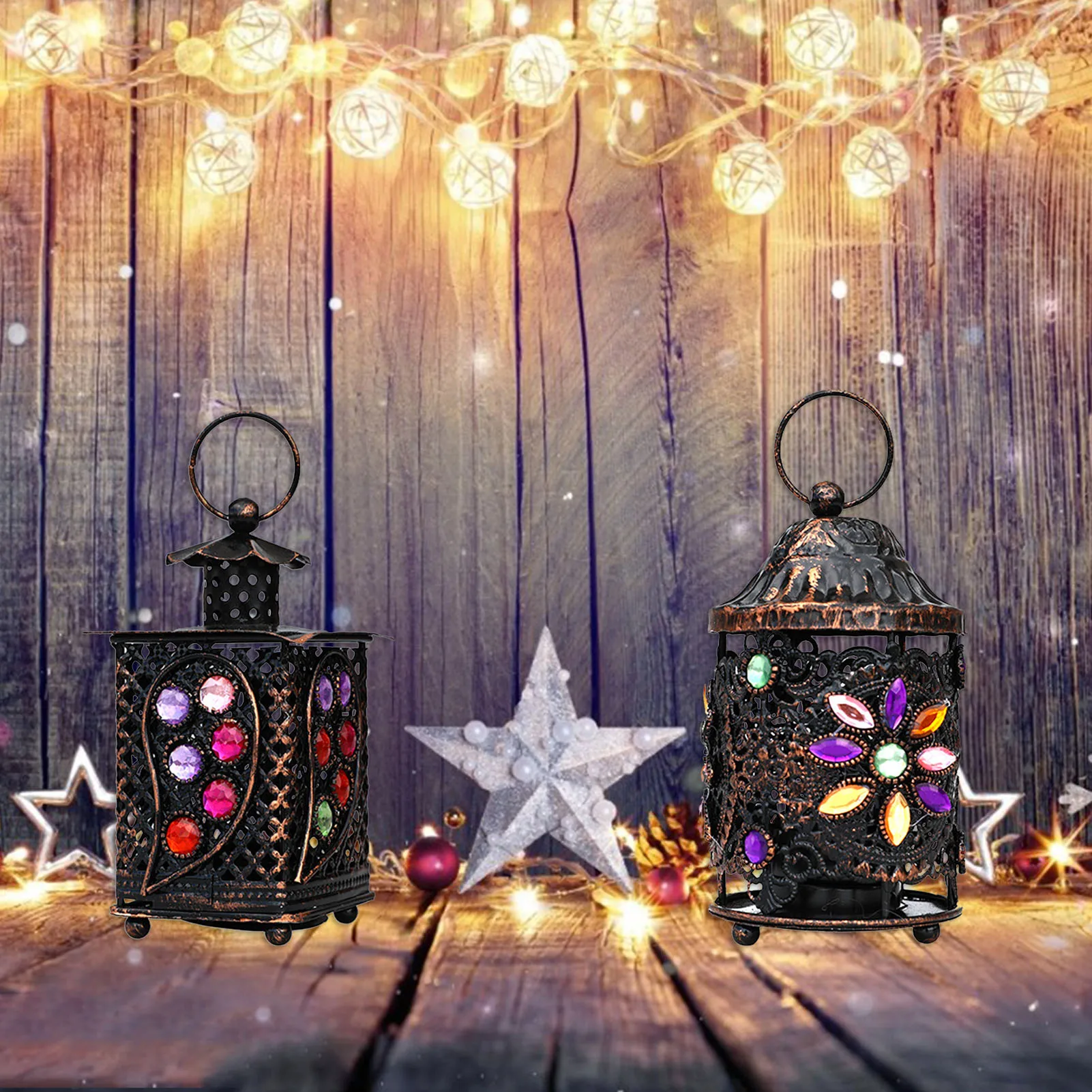 

Candle Lantern Decorative Detachable Decoration Vintage Retro Festival Decoration Hanging Lights Ornaments Outdoor Garden Decor