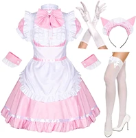 japanese anime cosplay waitress maid dress cosplay costumes sweet classic lolita fancy apron maid dress with socks gloves sets