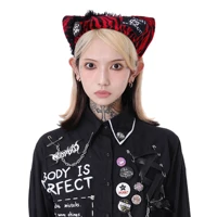 morbid original spring summer 2020 new leopard zebra triangle lace patch punk gothic scarf hair band personality headband