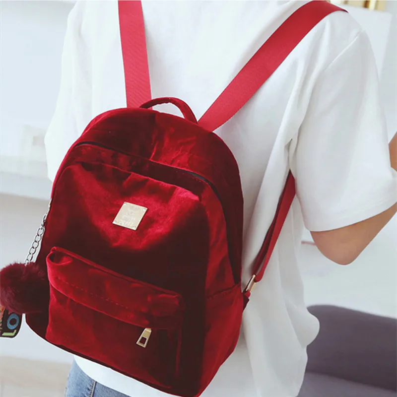 Женский рюкзак RIEZMAN модные мягкие бархатные школьные сумки для девочек