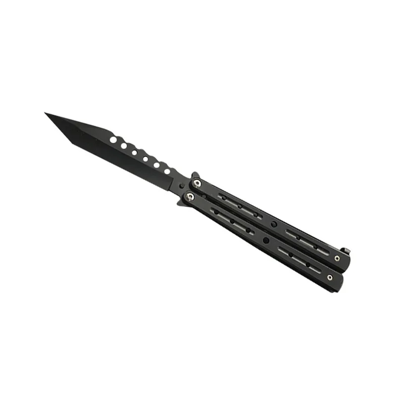 Складной нож бабочка из титанового сплава тренировочный Матовая коробка лезвие