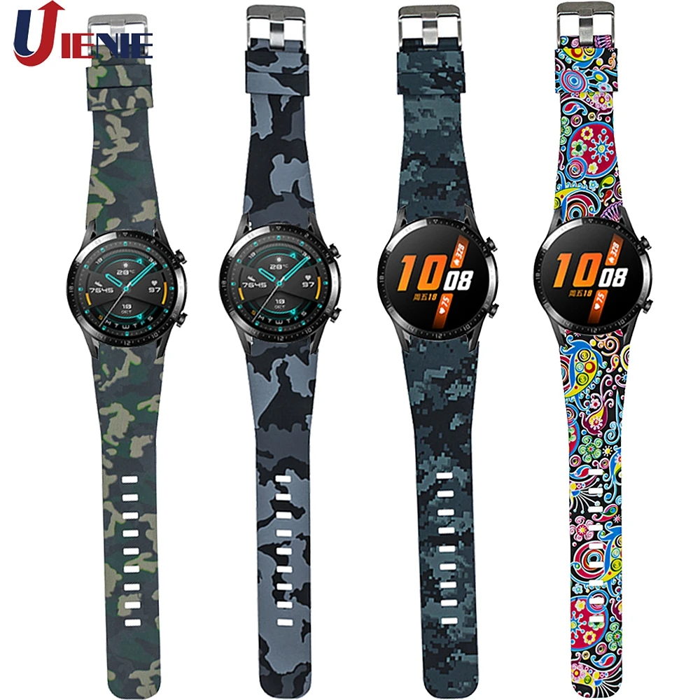 Ремешок силиконовый для Huawei Watch GT GT2 46 мм спортивный браслет Honor Magic /GT Active/Huami Amazfit Gtr