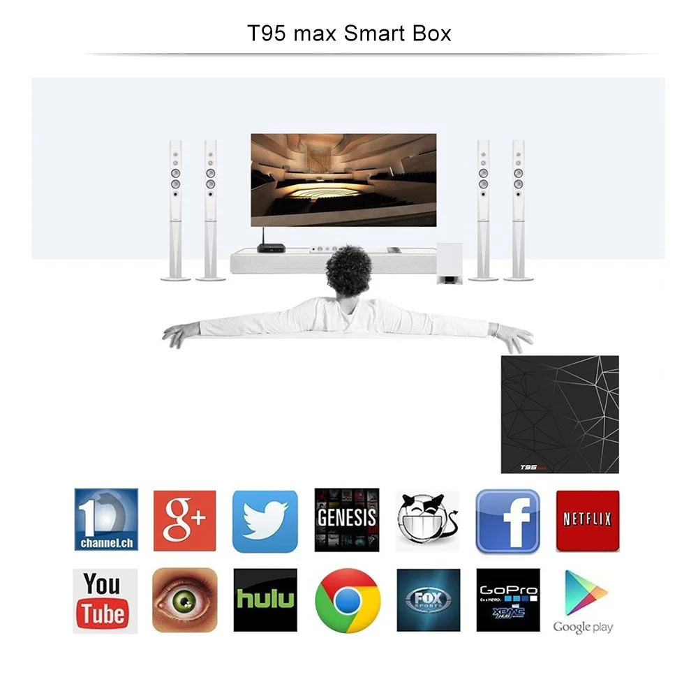 T95 max Android TV Box 9 0 4 Гб ОЗУ 64 ПЗУ Allwinner H6 USD3.0 6K HDR 2 ГГц Wifi 16 ГБ 32 Поддержка Google Player Youtube