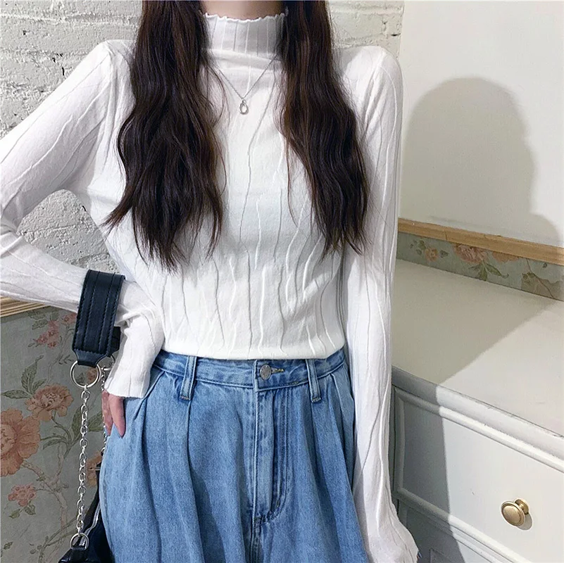 

BETHQUENOY Turtleneck Sweater Women Christmas Clothes White Tops Pull Femme Hiver Jersey Mujer Invierno 2020 Sweter Damski Vrouw