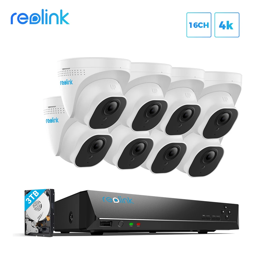 Reolink RLK16-800D8 8MP 4K Ультра камера HDD система 16ch PoE NVR и 8 ip-камеры с питанием по Комплект