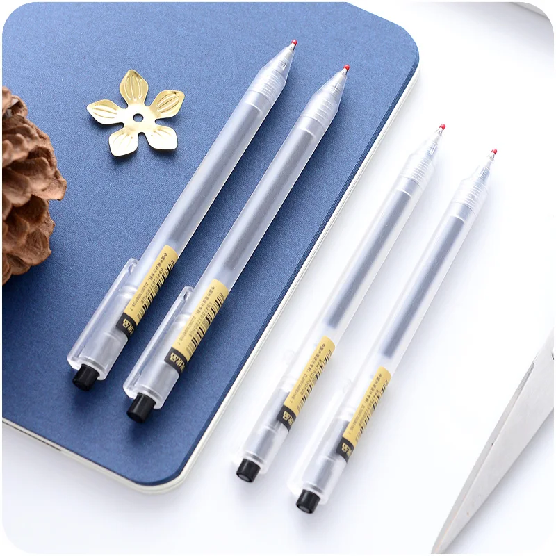 12pcs Press type Gel Pen Black marker Student writing pen 14.5cm longth black free shipping