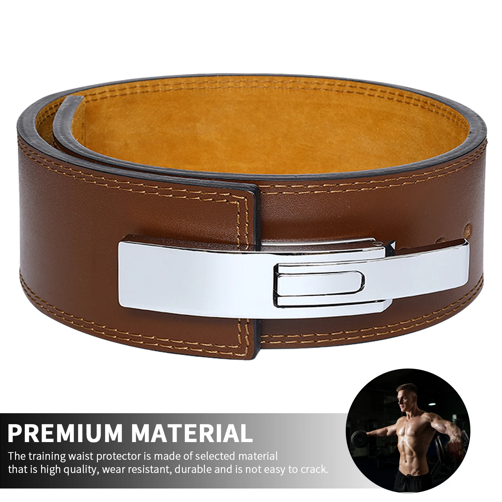 

Кожаный ремень для тяжелой атлетики, тренажерный зал, фитнес для Crossifit, гантель, штанга, силовой подъемник, поддержка спины, силовые трениров...