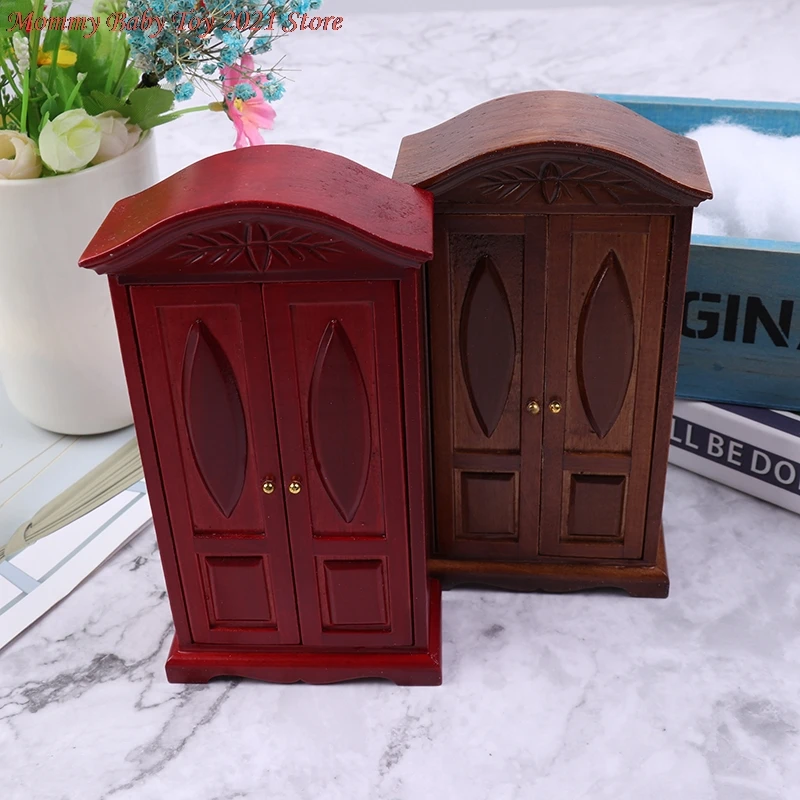 

DIY Simulation Miniature 1:12 Dollhouse Wood Display Cupboard Cabinet Shelf Showcase Furniture Doll House Decor Kids Toys