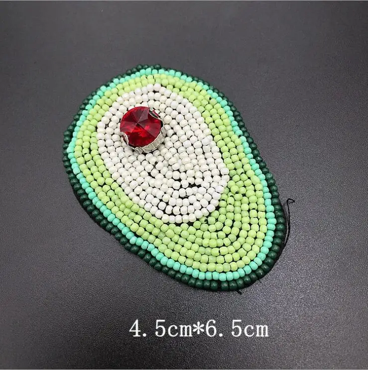 Фрукты авокадо черепаха брошь со стразами и бусинами нашивок аппликация вышивка