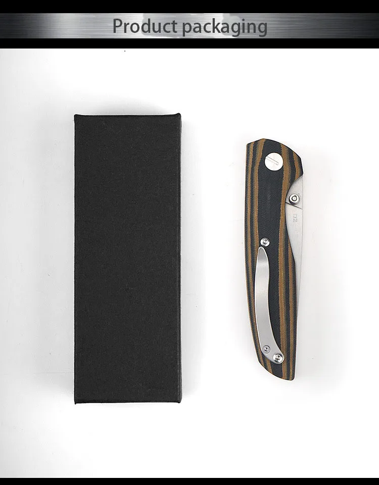 

D021 outdoor Folding Knife tactical Hunting Camping D2 Blade steel+G10 Handle High hardness military survival multi-function EDC