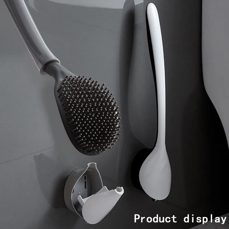 

Silicone Brush Set For Toilet Bathroom Soft Bristle Toilet Brush Holder Set WC Brush Corner Clean Tools Bathroom Accessories