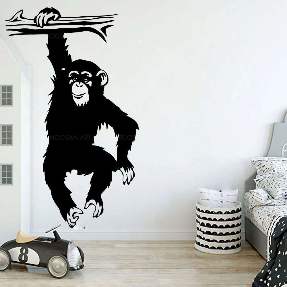 

Funny Monkey Tree Wall Decal Nursery Kids Room Cartoon Jungle Forest Monkey Animal Branch Vinyl Sticker Bedroom Decoration Z363