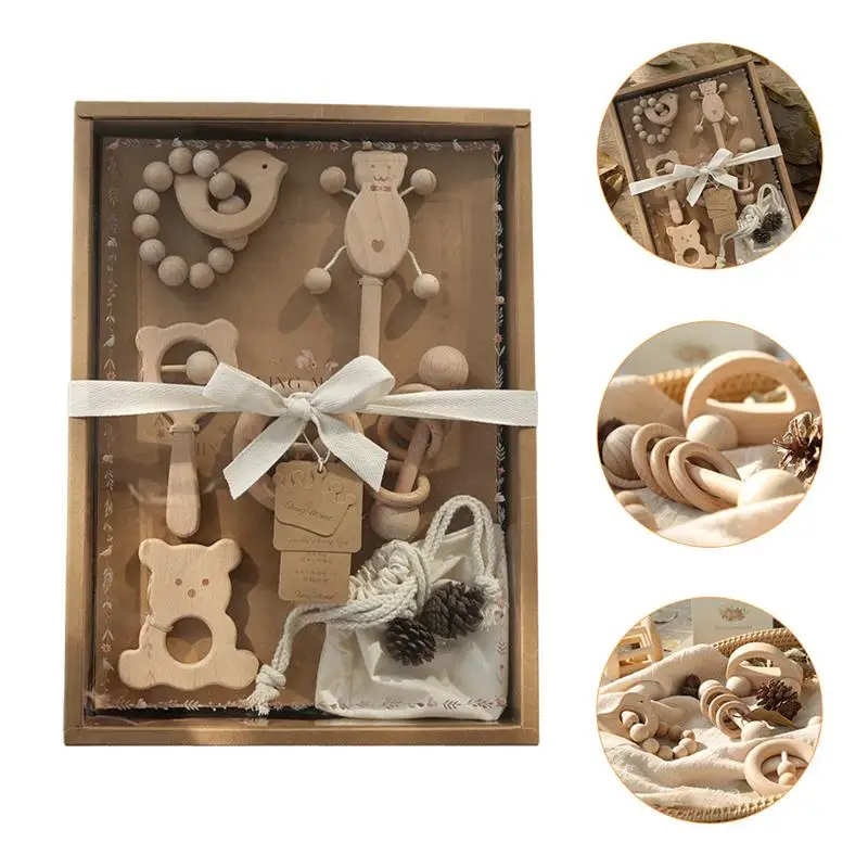 

6pcs Infant Baby Kid Child Molar Toy Wood Toy Hand Grip Toy for Infant Child Kid