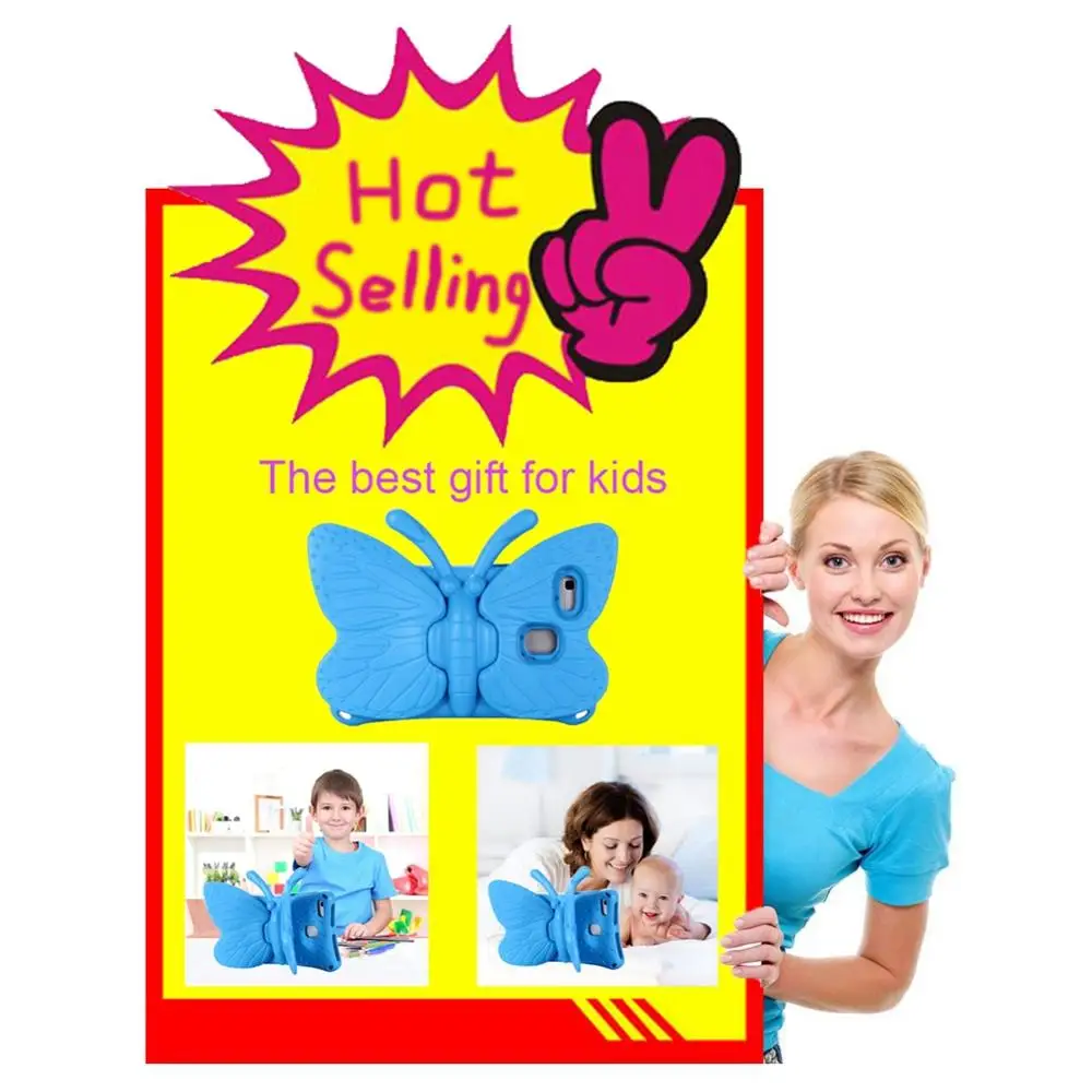

Cover For Amazon Kindle Fire HD 8 2016 2017 2018 Case Cute 3D cartoon butterfly Kids Tablet Coque For kindle fire HD8 2017 funda
