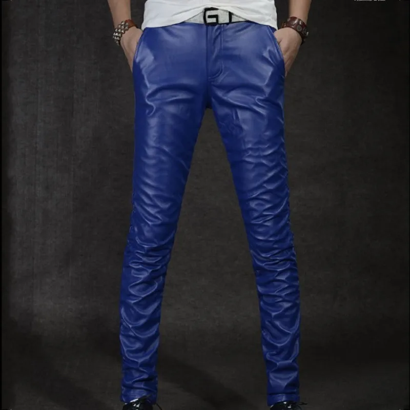 Новое поступление 2020 мужские брюки повседневные из искусственной кожи