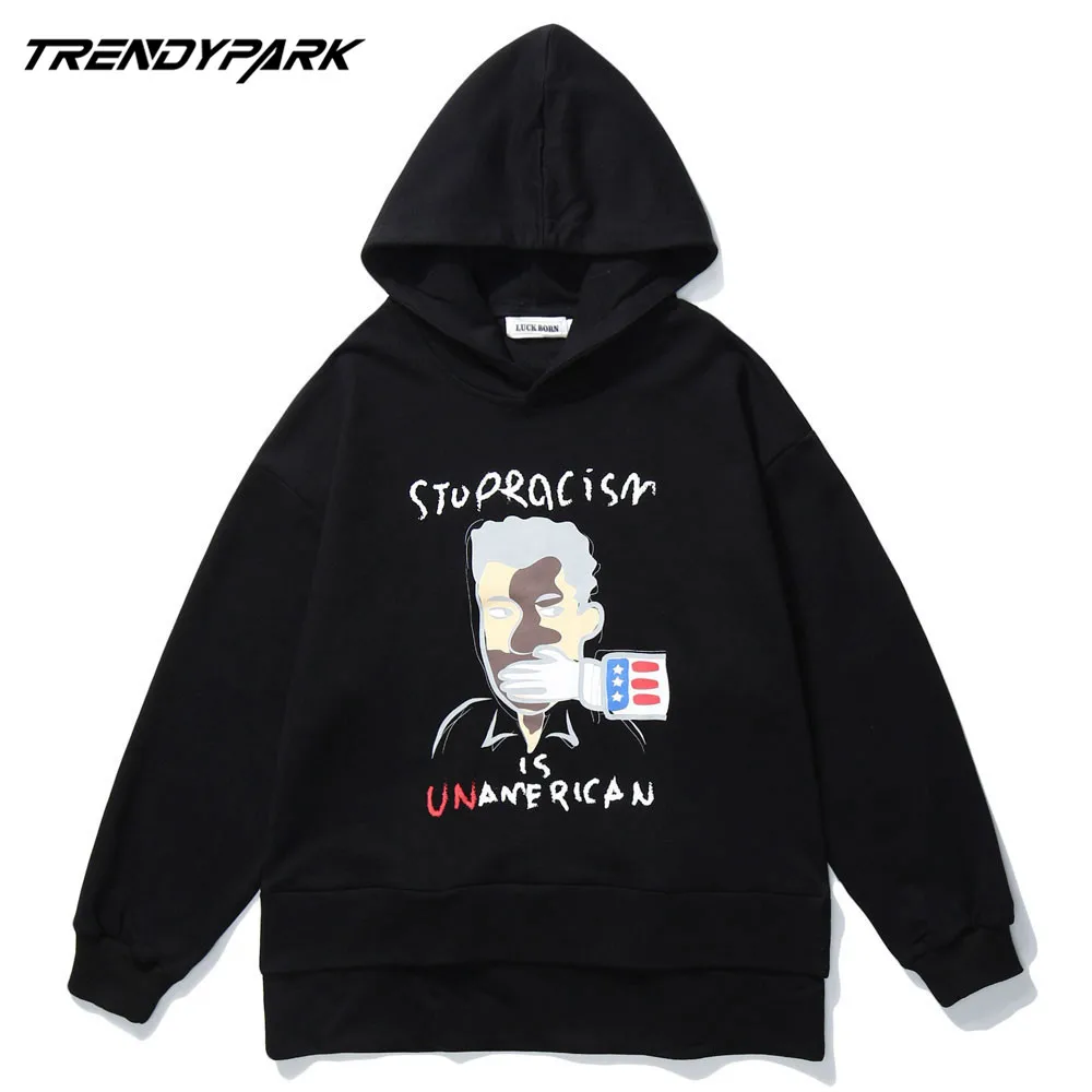 Мужская толстовка с капюшоном черный Повседневный пуловер в стиле хип хоп