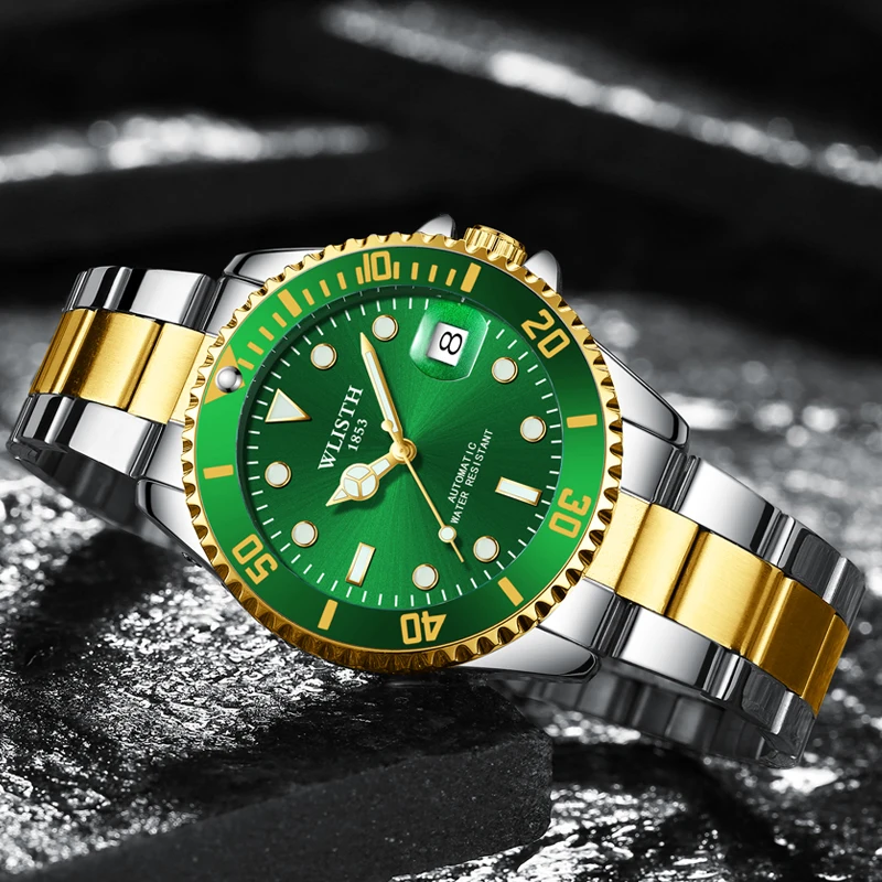 

Automatic Mechanical Watch Men 2020 Brand Luxury Green Waterproof Men's Watches For Men Business Wristwatches Relogio Masculino