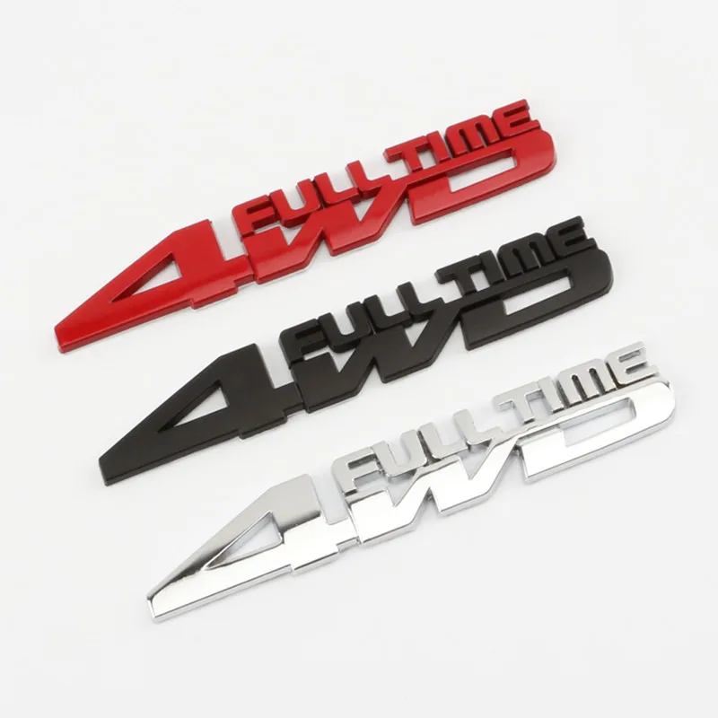 

1 PCS 3D Metal 4WD Full Time Auto Trunk Emblem Badge Decal Car stickers For Mercedes BMW Audi Nissan Jeep Car Accessories