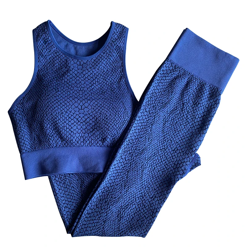 

Snake Pattern Fitness Clothing Seamless Suit Women 2 Piece Yoga Set Gym Legging And Bra Sportwear Workout Vest Sport Outfit Sets