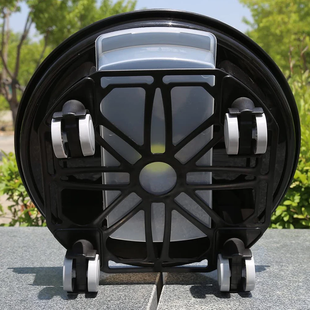 

Flower Pot Tray Round Plant Caddy Flower Pot Rollers Dolly Mover with Wheels Water Drawer Black Bonsai Bowl Garden Decoration