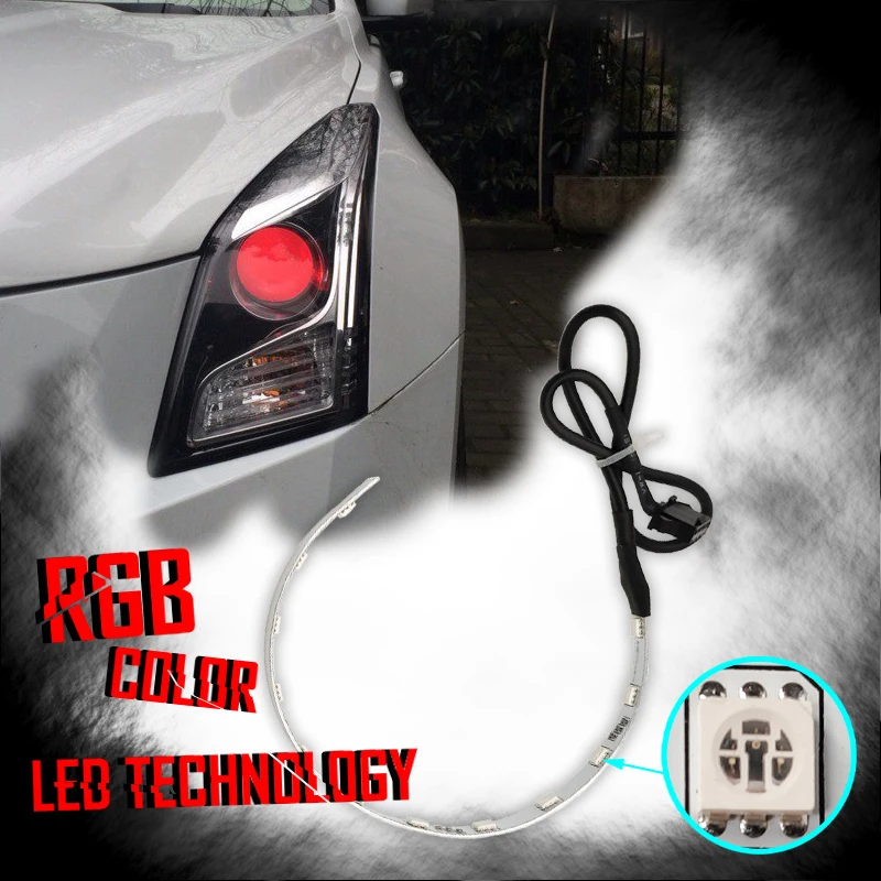 Auto RGB Headlight Projector Lamp LED Devil Denon Eyes For APP Remote 3.0 Inch Hella 3 G5 Koito q5 Projector Headlight Lens