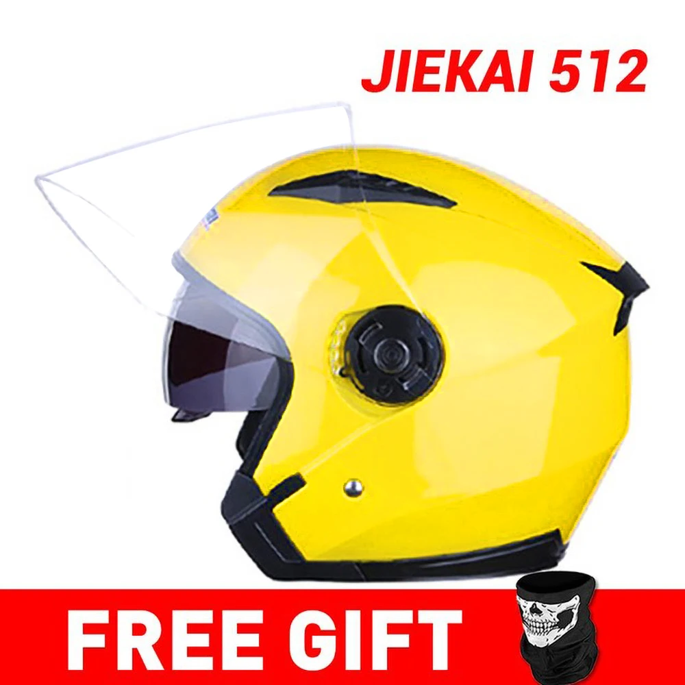 JIEKAI мотоциклетный шлем с открытым лицом Capacete мотоциклетный шлем Motocicleta Cascos Para мото гоночные мотоциклетные винтажные шлемы - Цвет: JK512-Yellow