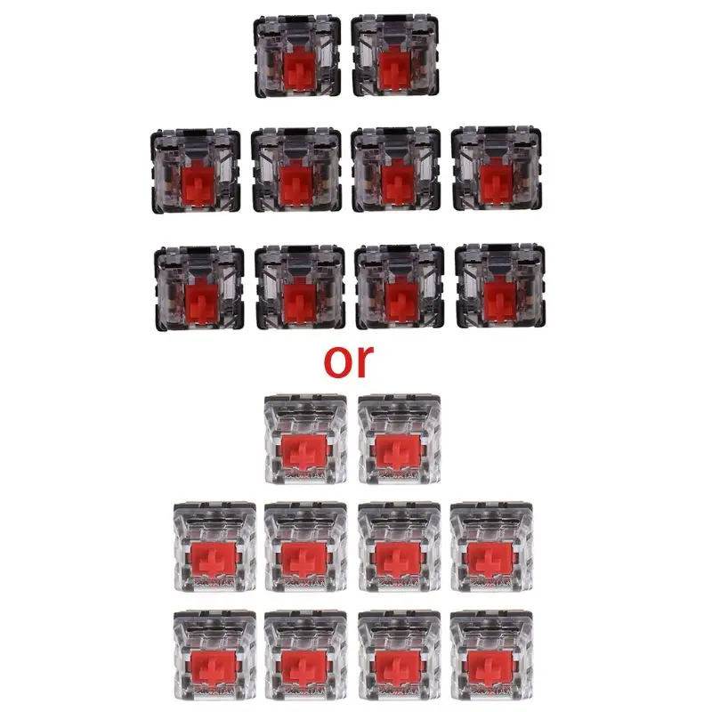 

2021 New 10Pcs 3 Pin Mechanical Keyboard Switch RED for Cherry MX Keyboard Tester Kit