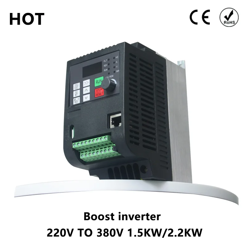 

0.75квт/1.5kw/2.2kw VFD однофазный 220V in и трехфазный 380V out преобразователь частоты привод трехфазный скорость двигателя