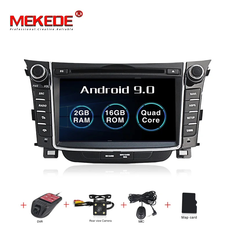 16G add camera DVR MEKEDE Android 9 автомобильный мультимедийный плеер головное устройство для hyundai I30 Elantra GT 2012 2013 магнитола - Цвет: 16G add camera DVR