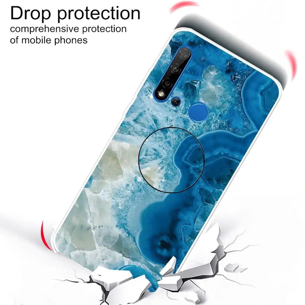 Мраморный защитный корпус телефона для huawei Nova 5i Pro P20 Lite 2019 mate 30 подставка