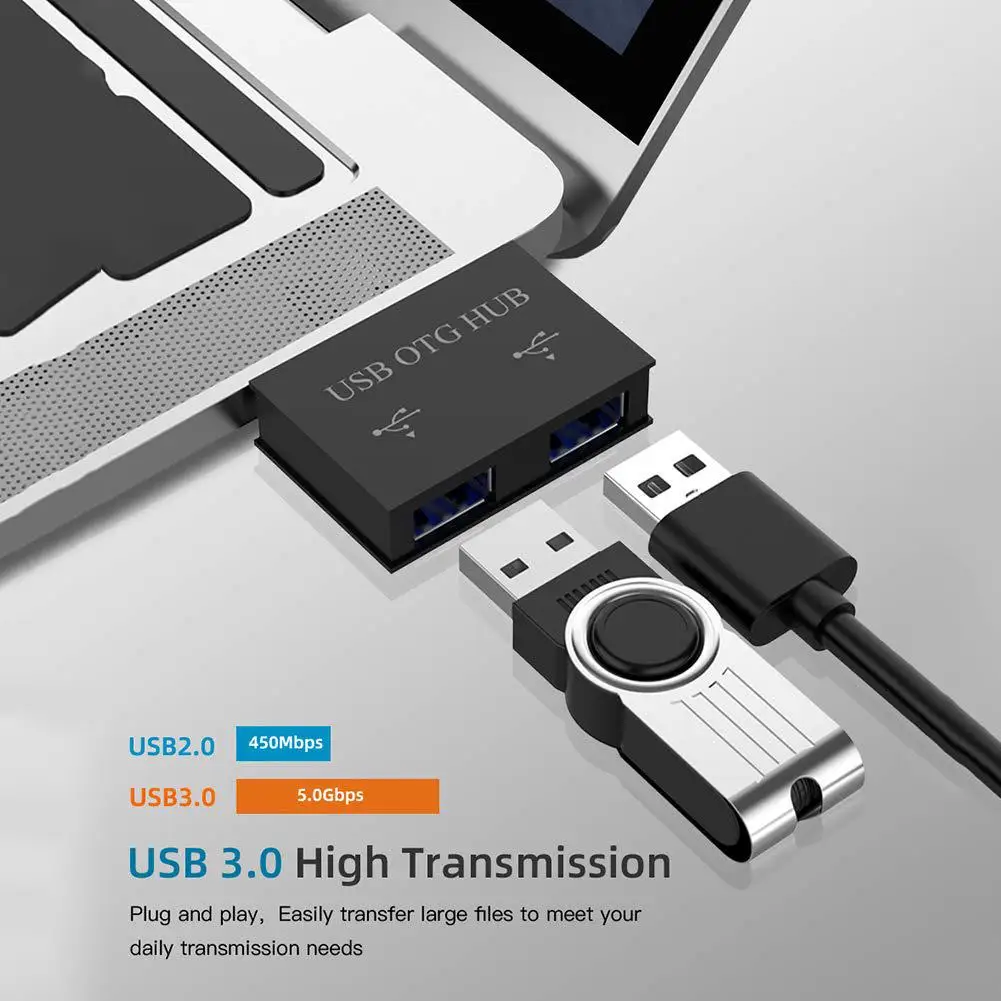 Мини концентратор USB 3 0 2 порта высокоскоростной разветвитель для ноутбука ПК U
