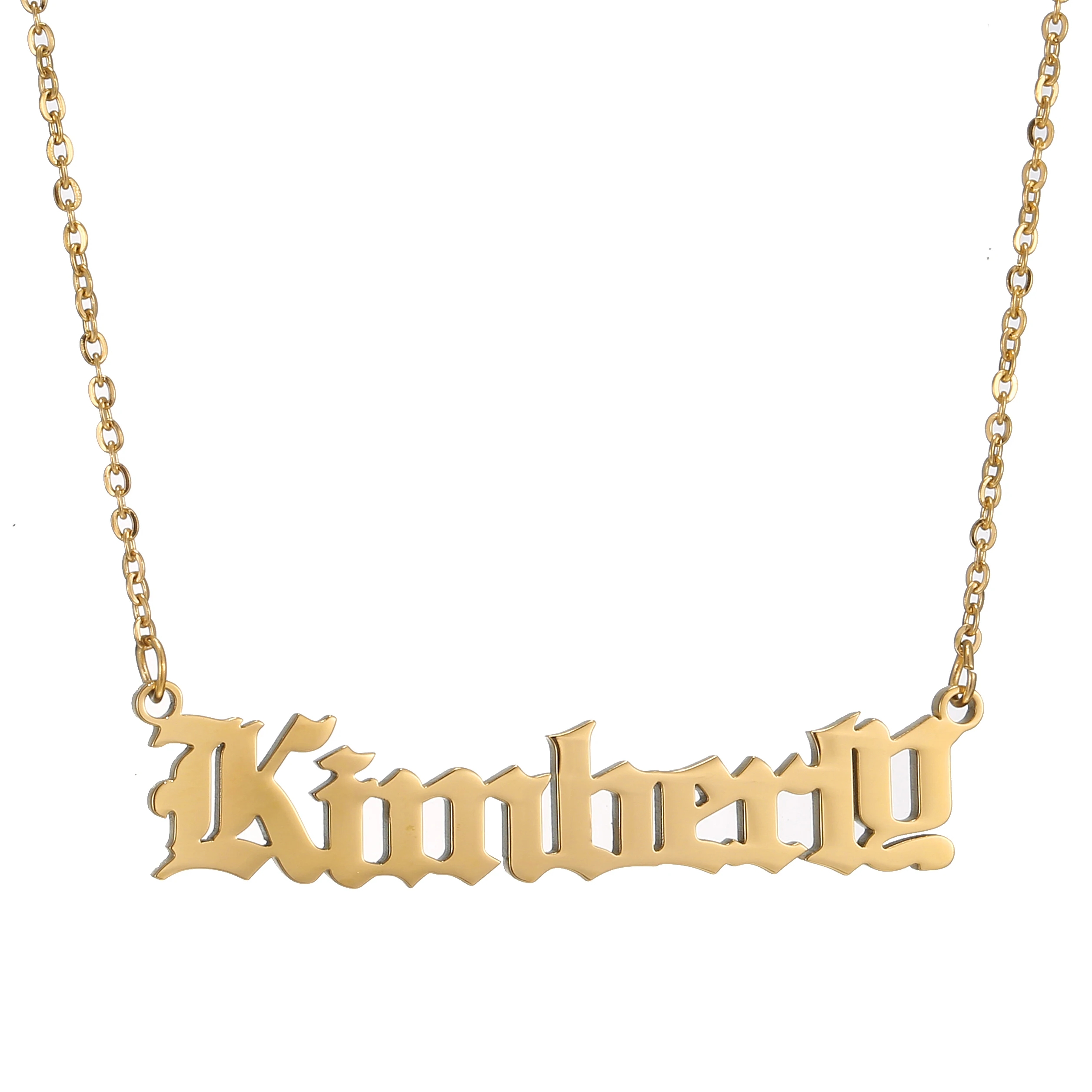 

Custom Name Necklace Stainless Steel Necklace Letter Women Men Gold Color Nameplate Pendant Chain Necklaces Jewelry