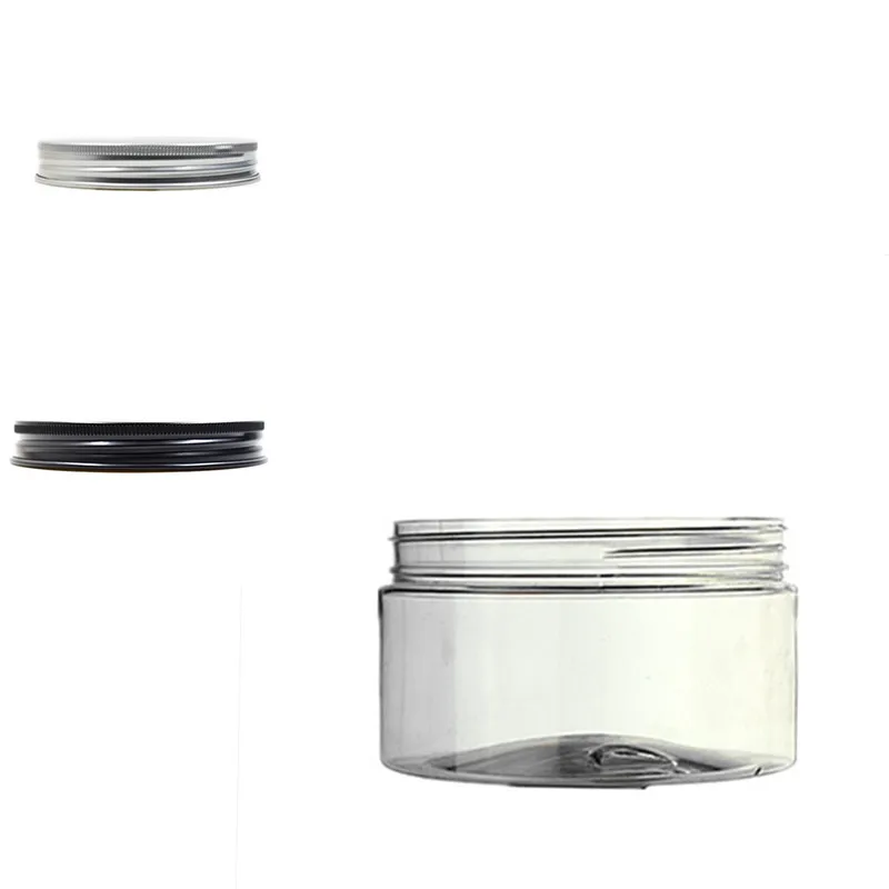 Прозрачный Круглый фотоконтейнер 250 мл 8 унций с серебристыми/черными