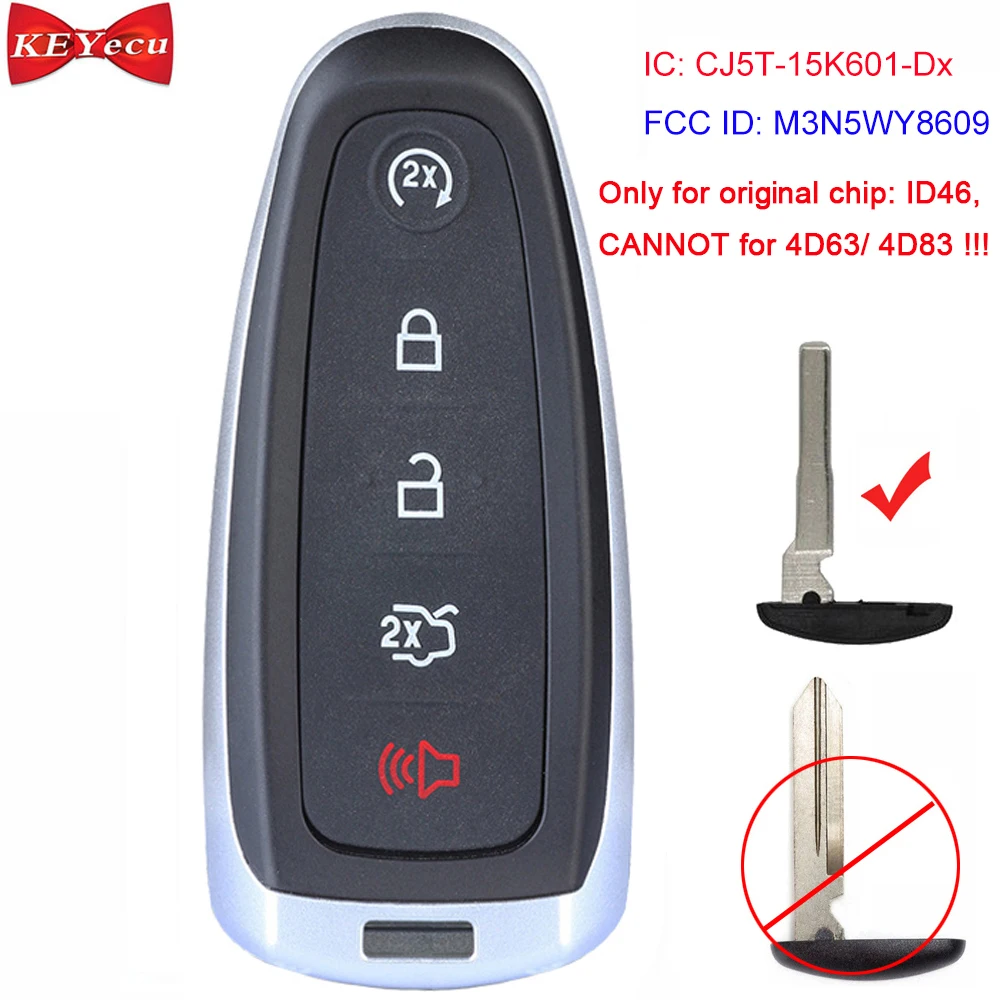 Брелок KEYECU для Ford C Max дистанционный смарт ключ брелок 315 МГц M3N5WY8609 чип PCF7953|Ключ от