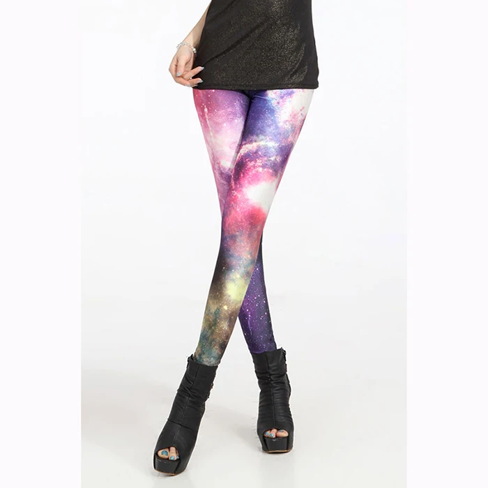 Леггинсы женские с принтом в виде Галактики высокой талией | Женская одежда