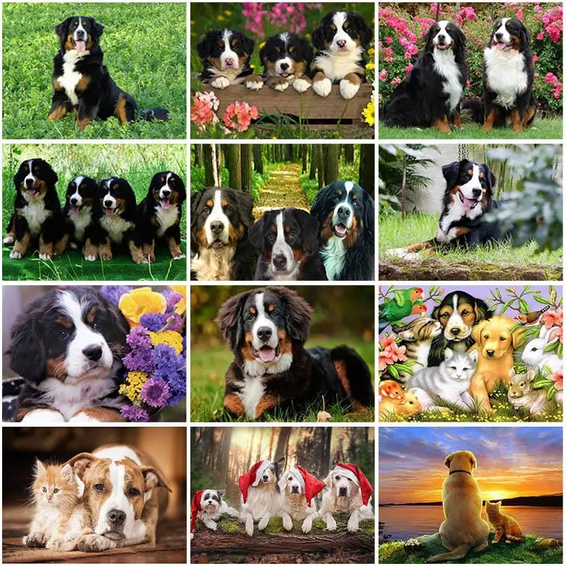 

Собака 5D Сделай Сам алмазная живопись полный круглый резиновый животный такса Алмазная вышивка наборы для вышивки крестиком ручной работы ...