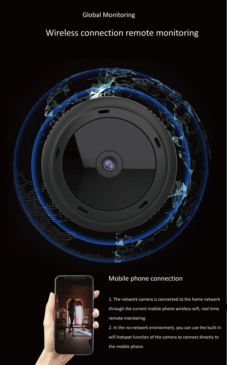 Full HD 1080P Мини Wifi IP камера беспроводной пульт дистанционного управления секретная камера обнаружения движения ИК ночного видения Детский Монитор Espion