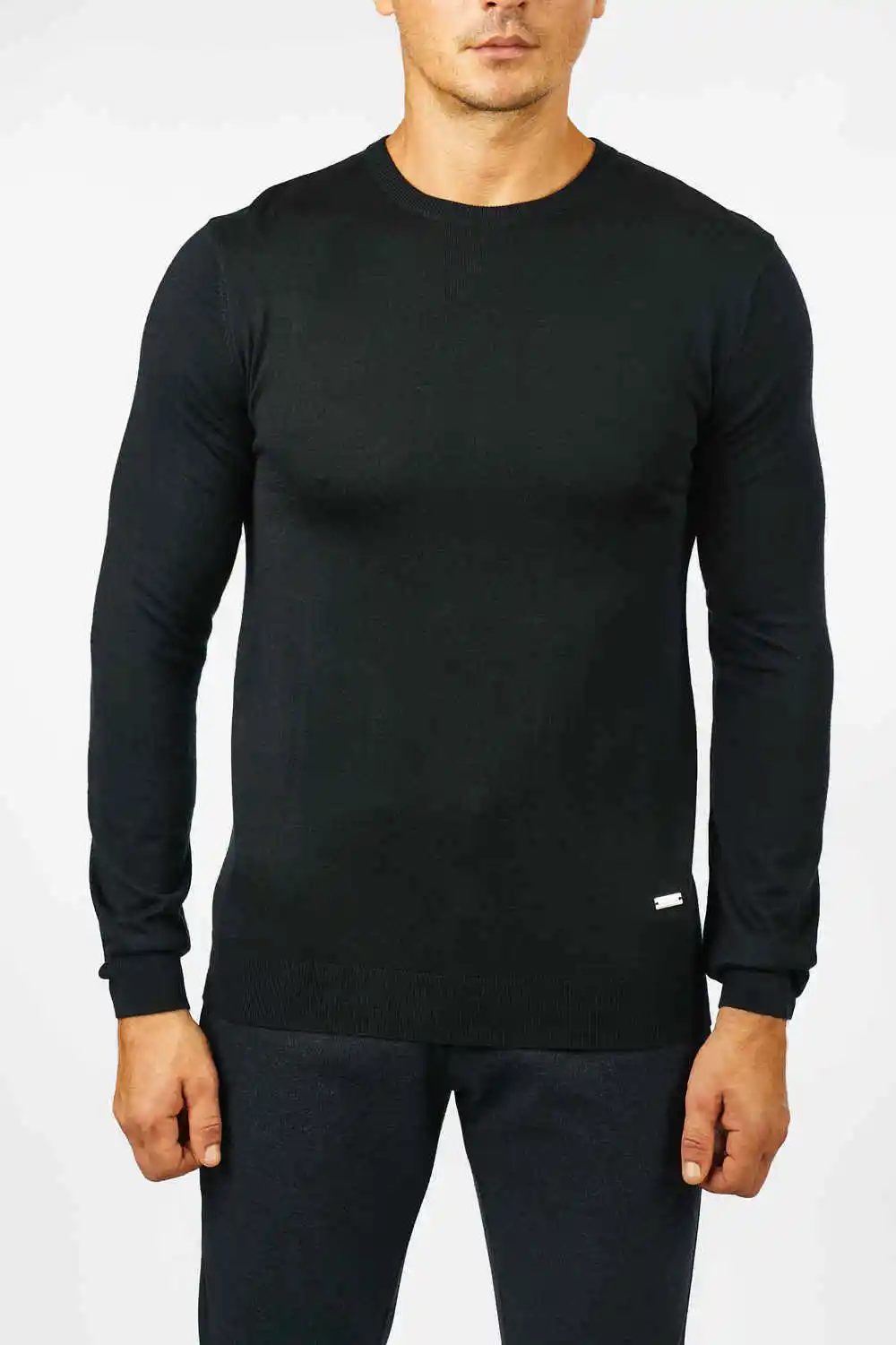 

Мужской кашемировый свитер с круглым вырезом, на осень/зиму