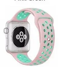 pink green Новые цвета спортивные силиконовые браслеты для apple watch Series 1 2 3 38 мм 42 мм соединяющий ремешок браслета для iwatch 5 4 40 мм 44 мм серия 5 - Цвет ремешка: pink green