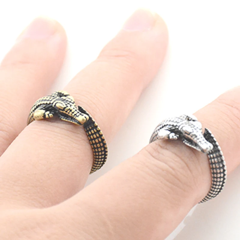 Винтажное кольцо в стиле панк С ИМИТАЦИЕЙ КРОКОДИЛА|ring for|lovers ringsrings for men |
