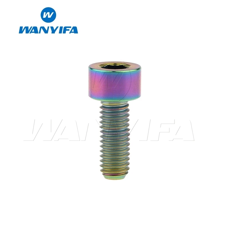 M5x16 Rainbow Wanyifa M5x10 12, 16, 18, 20, 25 30 35, 40 45 50 55 60 мм шестигранный ключ клеймо Винт С Титановым болтом для Велосипедный вынос руля велосипеда части - Цвет: M5x16 Rainbow
